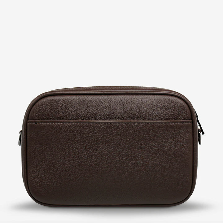 STATUS ANXIETY Womens Plunder Leather Bag with Dual Strap in Cocoa, WOMENS BAGS & CLUTCHES, STATUS ANXIETY, Elwood 101