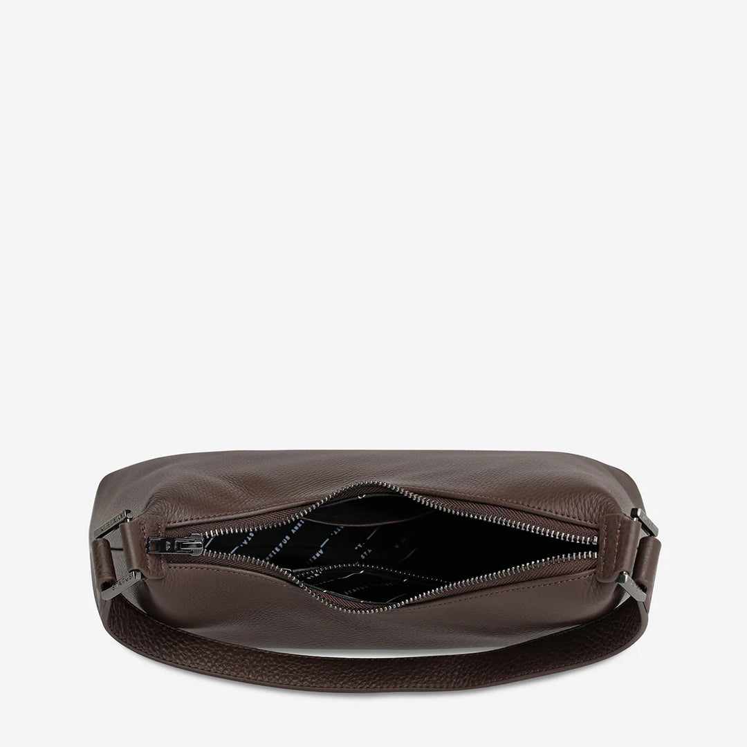 STATUS ANXIETY Womens Reverie Leather Bag - Cocoa, WOMENS BAGS & CLUTCHES, STATUS ANXIETY, Elwood 101