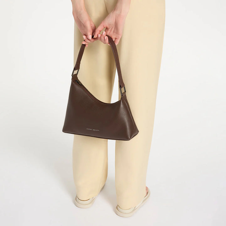 STATUS ANXIETY Womens Reverie Leather Bag - Cocoa, WOMENS BAGS & CLUTCHES, STATUS ANXIETY, Elwood 101