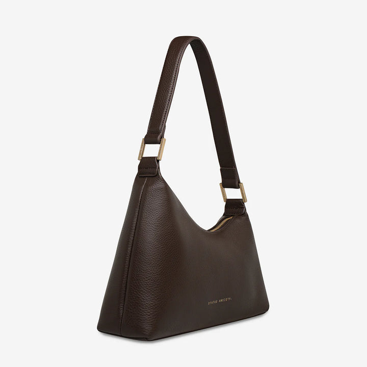 STATUS ANXIETY Womens Reverie Leather Bag in Cocoa w Brushed Gold, WOMENS BAGS & CLUTCHES, STATUS ANXIETY, Elwood 101