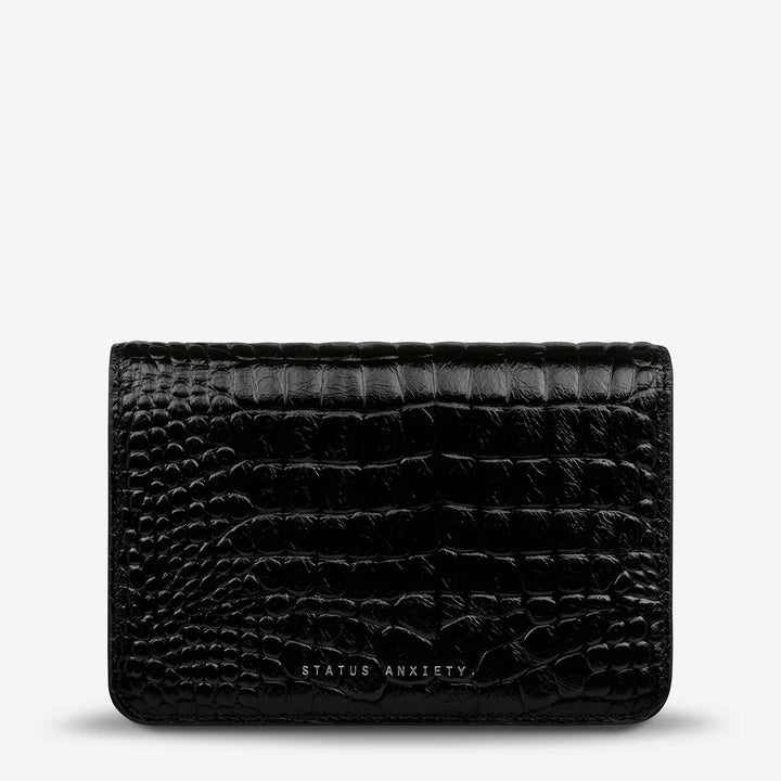 STATUS ANXIETY Womens She Burns Leather Bag - Black Croc Emboss, WOMENS BAGS & CLUTCHES, STATUS ANXIETY, Elwood 101