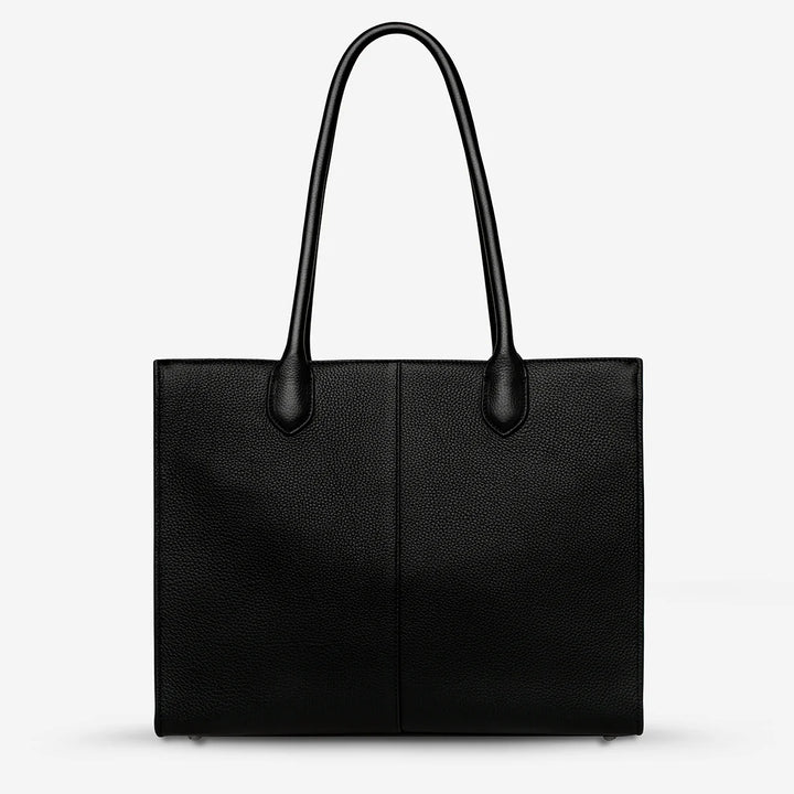 STATUS ANXIETY Womens Without Warning Leather Tote in Black, WOMENS BAGS & CLUTCHES, STATUS ANXIETY, Elwood 101