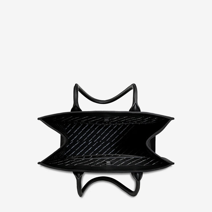 STATUS ANXIETY Womens Without Warning Leather Tote in Black, WOMENS BAGS & CLUTCHES, STATUS ANXIETY, Elwood 101