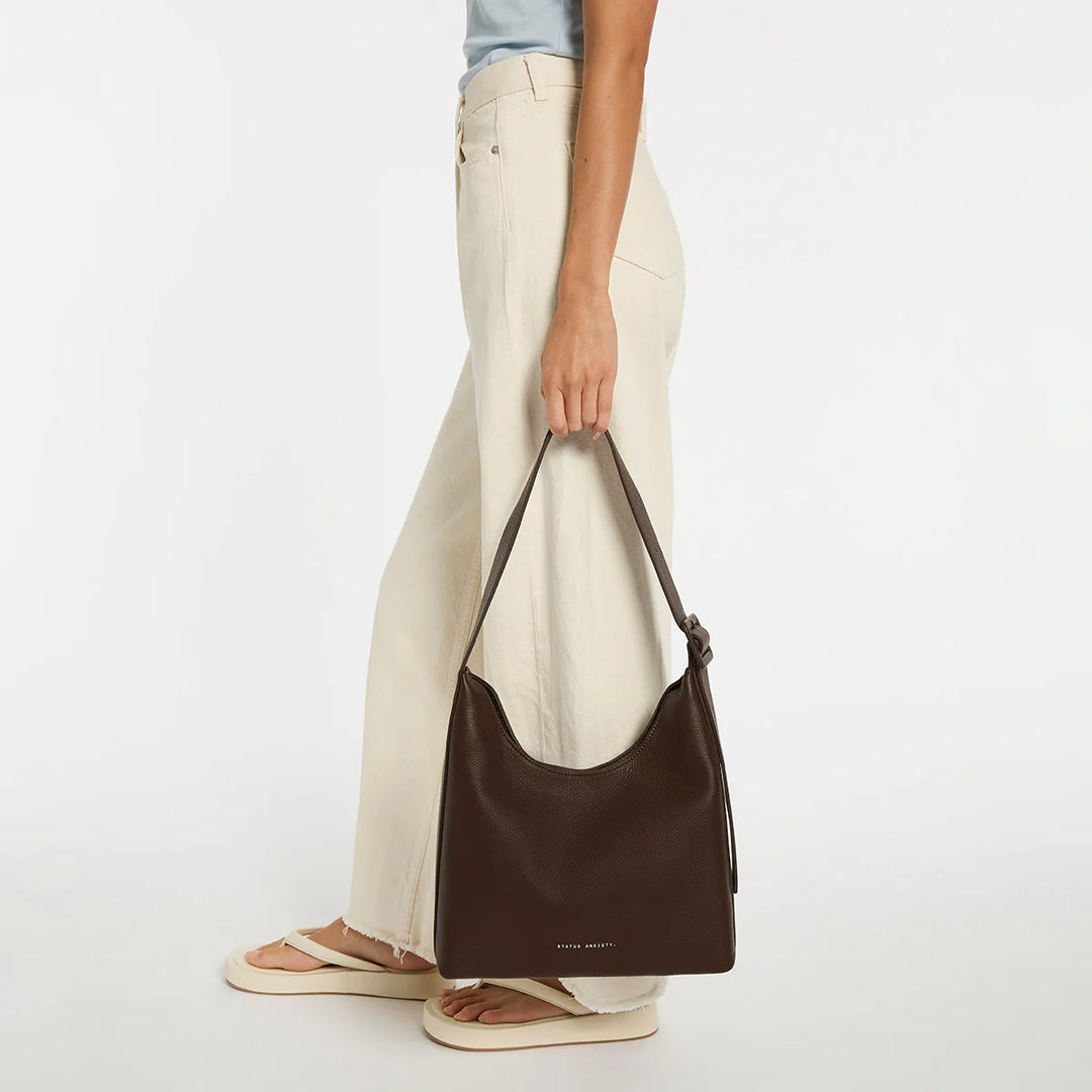 STATUS ANXIETY Womens Take You Higher Leather Bag in Cocoa