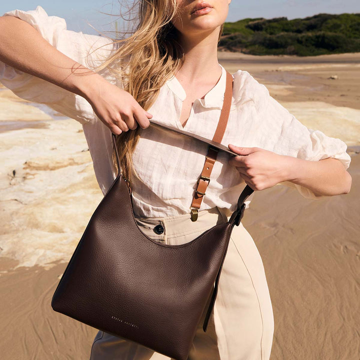 STATUS ANXIETY Womens Take You Higher Leather Bag in Cocoa