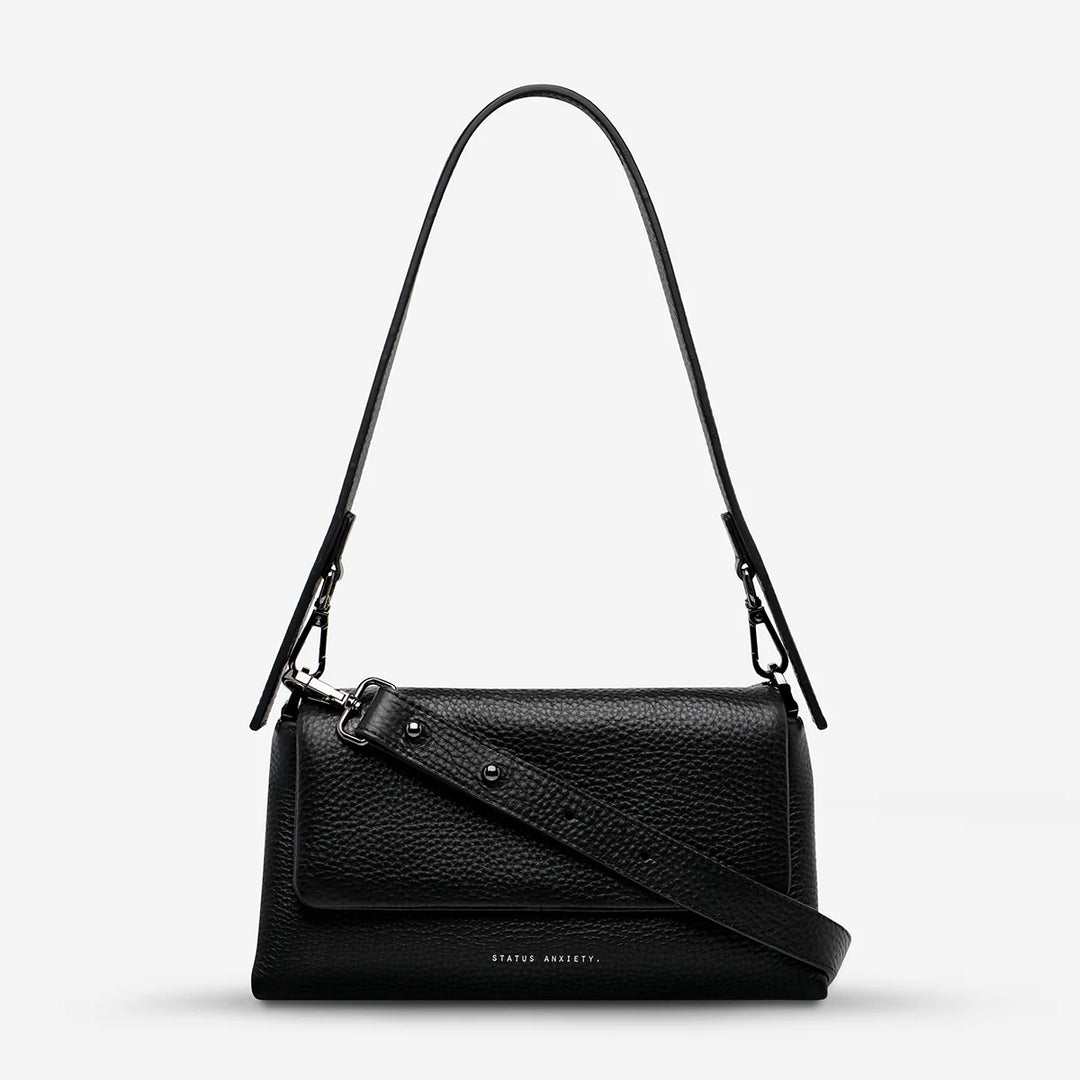 STATUS ANXIETY Womens Zenith Leather Bag - Black, WOMENS BAGS & CLUTCHES, STATUS ANXIETY, Elwood 101