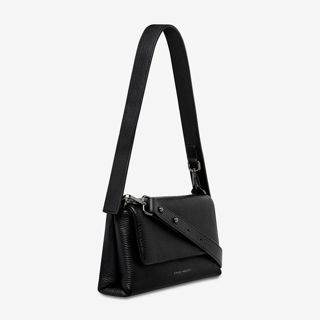 STATUS ANXIETY Womens Zenith Leather Bag - Black, WOMENS BAGS & CLUTCHES, STATUS ANXIETY, Elwood 101
