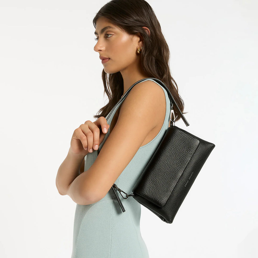 STATUS ANXIETY Womens Zenith Leather Bag - Black, WOMENS BAGS & CLUTCHES, STATUS ANXIETY, Elwood 101