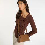 STATUS ANXIETY Womens Zenith Leather Bag - Camel, WOMENS BAGS & CLUTCHES, STATUS ANXIETY, Elwood 101