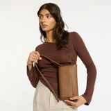 STATUS ANXIETY Womens Zenith Leather Bag - Camel, WOMENS BAGS & CLUTCHES, STATUS ANXIETY, Elwood 101