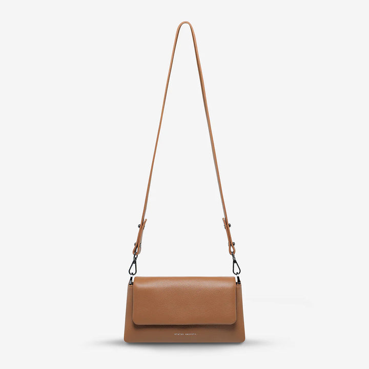 STATUS ANXIETY Womens Zenith Leather Bag - Camel, WOMENS BAGS & CLUTCHES, STATUS ANXIETY, Elwood 101