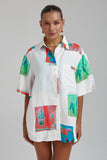 SUMMI SUMMI Womens Linen Big Shirt - Montage White, WOMENS TOPS & SHIRTS, SUMMI SUMMI, Elwood 101