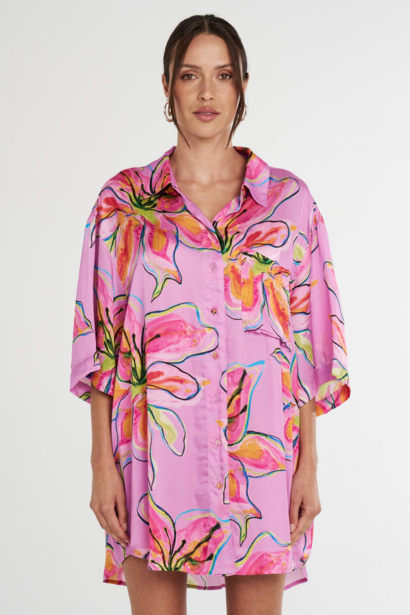 SUMMI SUMMI Womens Big Shirt Lilac Lily