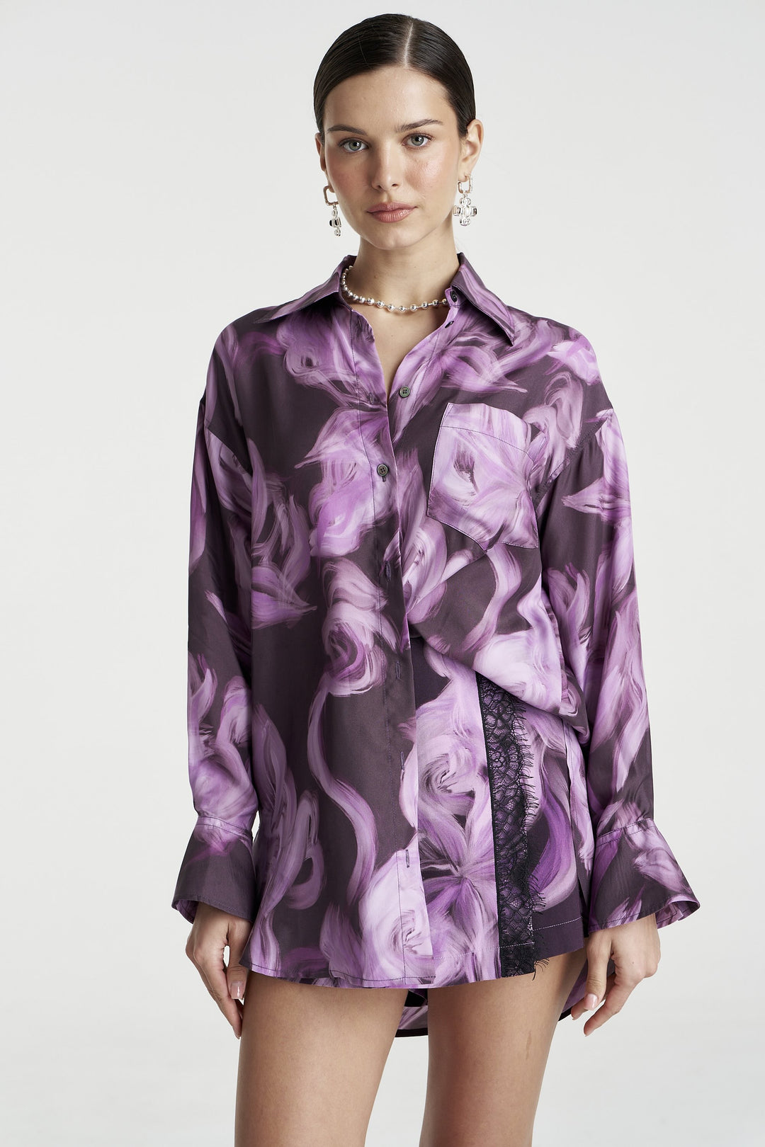 SUMMI SUMMI Womens Boss Long Sleeve Shirt in Velvet Shadow, WOMENS TOPS & SHIRTS, SUMMI SUMMI, Elwood 101