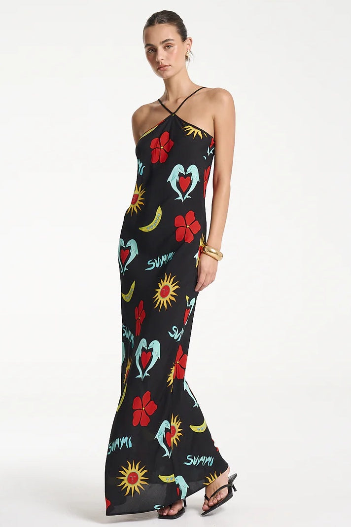 SUMMI SUMMI Womens Chloe Maxi Dress in Troppo Night, WOMENS DRESSES, SUMMI SUMMI, Elwood 101