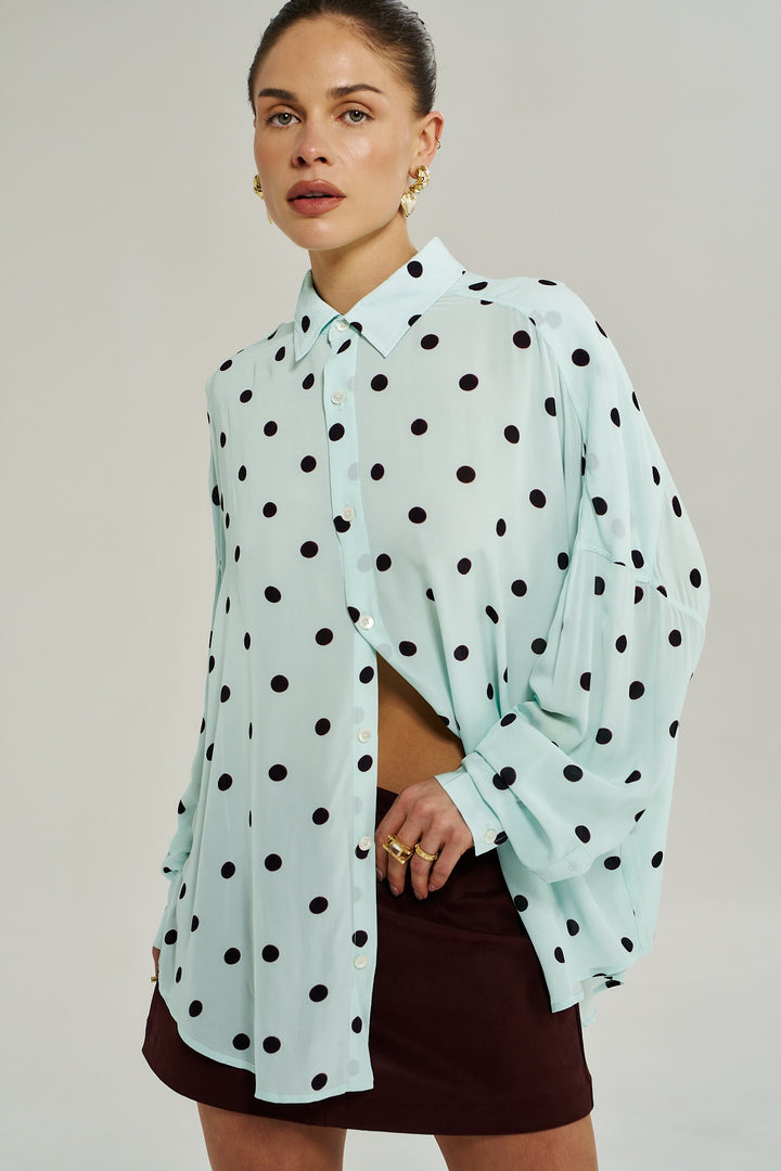 SUMMI SUMMI Womens Dotti Long Sleeve Shirt in Pinot Drop Pid, WOMENS TOPS & SHIRTS, SUMMI SUMMI, Elwood 101