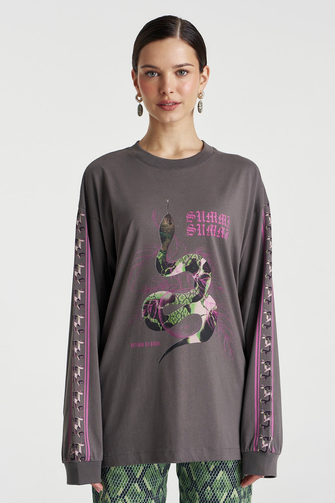 SUMMI SUMMI Womens Eden Long Sleeve Tee in Shadow, WOMENS TEES & TANKS, SUMMI SUMMI, Elwood 101