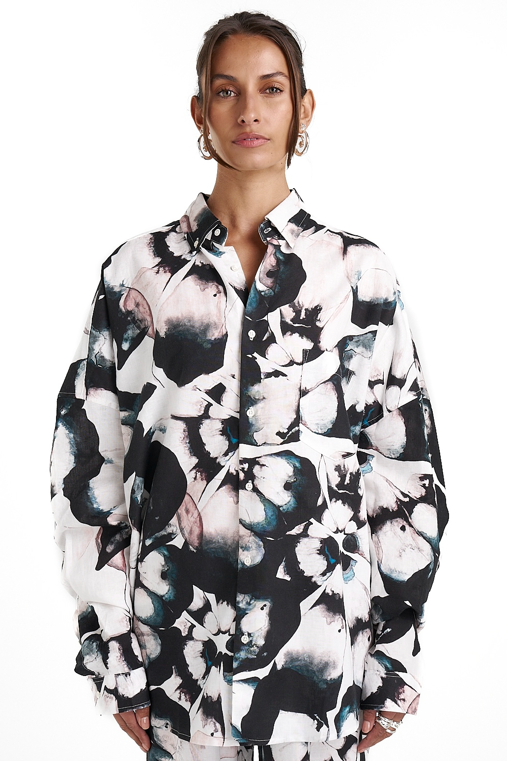 SUMMI SUMMI Womens Long Sleeve Oversized Linen Shirt - Everlast, WOMENS TOPS & SHIRTS, SUMMI SUMMI, Elwood 101