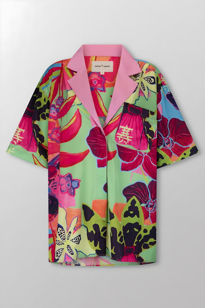 SUMMI SUMMI Womens Luka Shirt Dress Wasabi Jungle, WOMENS DRESSES, SUMMI SUMMI, Elwood 101