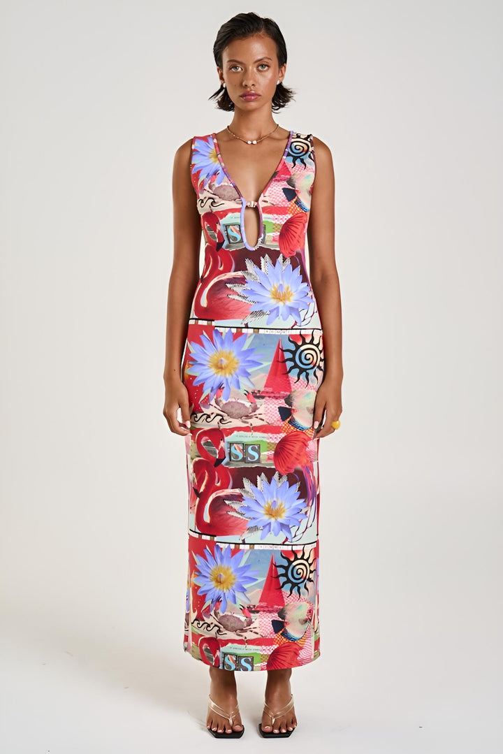 SUMMI SUMMI Womens Miami Maxi Dress in Dazed Print