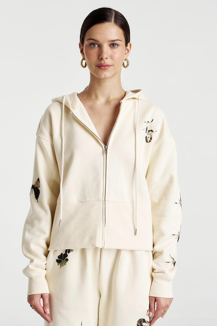 SUMMI SUMMI Womens Motif Hoodie in Vanilla, WOMENS HOODIES, SUMMI SUMMI, Elwood 101
