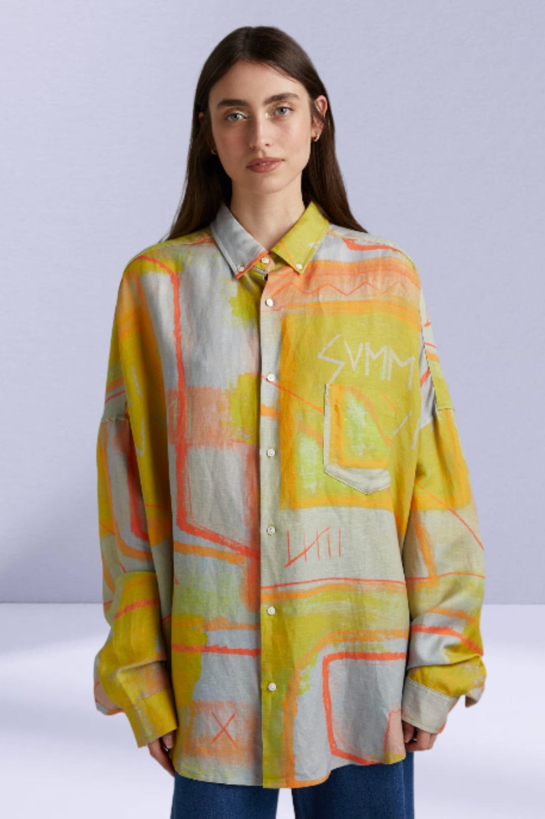 SUMMI SUMMI Womens Oversized Long Sleeve  Shirt - Sigil, WOMENS TOPS & SHIRTS, SUMMI SUMMI, Elwood 101