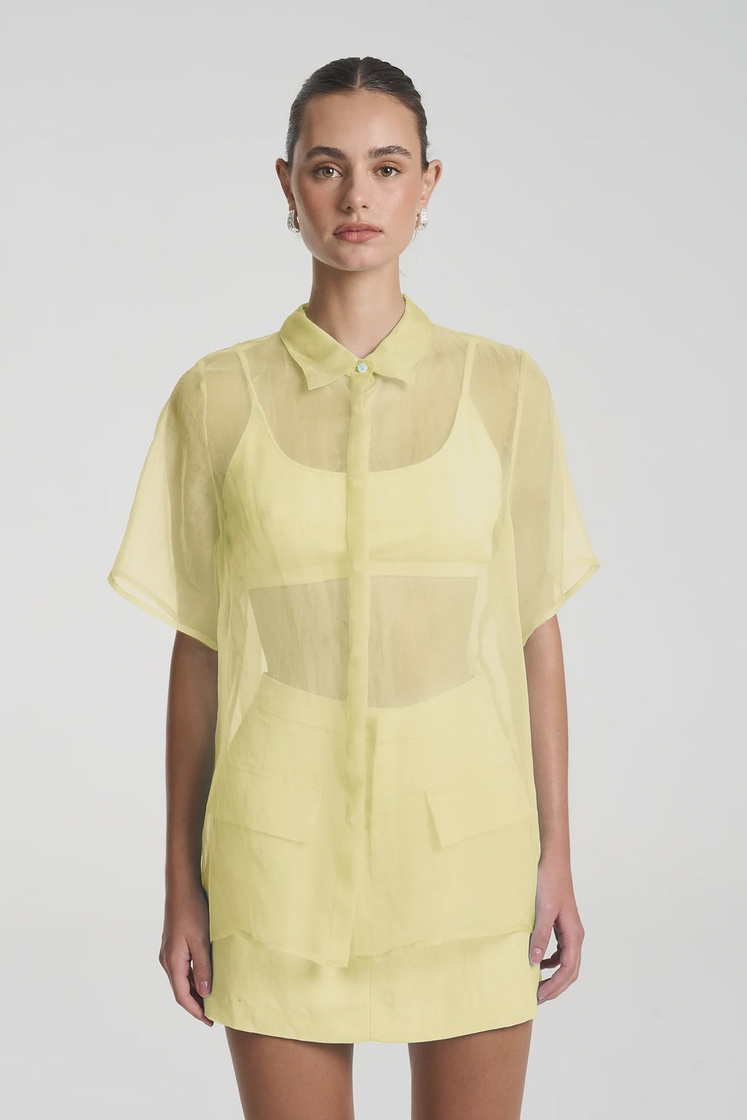 SUMMI SUMMI Womens Romeo Shirt in Lemon, WOMENS TOPS & SHIRTS, SUMMI SUMMI, Elwood 101