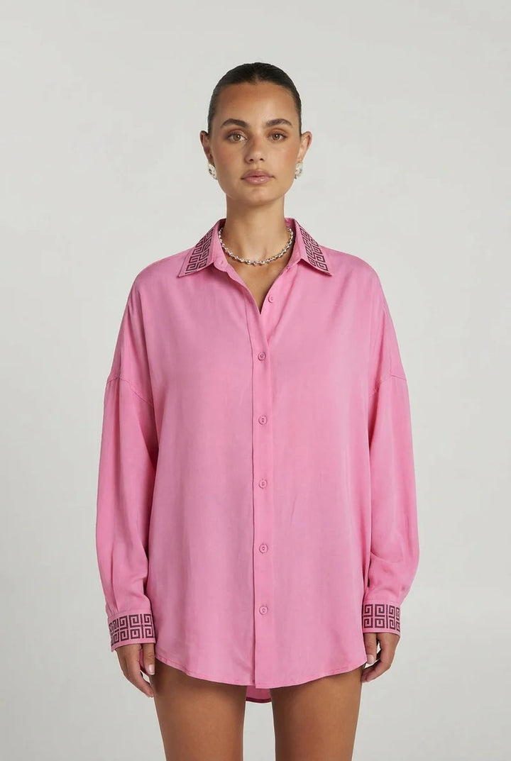 SUMMI SUMMI Womens Sig Long Sleeve Shirt in Petal Pink, WOMENS TOPS & SHIRTS, SUMMI SUMMI, Elwood 101