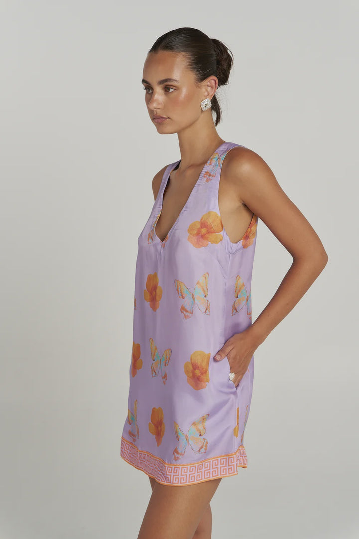 SUMMI SUMMI Womens V Shift Dress in Reverie Lilac Floral