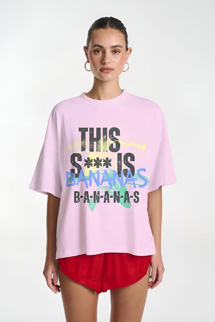 SUMMI SUMMI Womens Banana OS Tee in Pink / Bananas, WOMENS TEES & TANKS, SUMMI SUMMI, Elwood 101