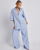 SUMMI SUMMI Womens Big Shirt - Alice Blue Linen, WOMENS TOPS & SHIRTS, SUMMI SUMMI, Elwood 101