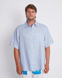 SUMMI SUMMI Womens Big Shirt - Alice Blue Linen, WOMENS TOPS & SHIRTS, SUMMI SUMMI, Elwood 101