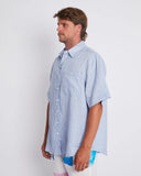 SUMMI SUMMI Womens Big Shirt - Alice Blue Linen, WOMENS TOPS & SHIRTS, SUMMI SUMMI, Elwood 101