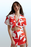 SUMMI SUMMI Womens Cropped Linen Twist Shirt - Sailors Delight, WOMENS TOPS & SHIRTS, SUMMI SUMMI, Elwood 101