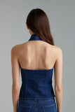 SUMMI SUMMI Womens Halter Vest - Indigo, WOMENS TOPS & SHIRTS, SUMMI SUMMI, Elwood 101