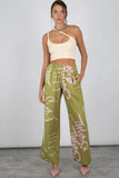 SUMMI SUMMI Womens Linen Pants - Graffiti Butterfly Khaki, WOMENS PANTS, SUMMI SUMMI, Elwood 101