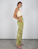 SUMMI SUMMI Womens Linen Pants - Graffiti Butterfly Khaki, WOMENS PANTS, SUMMI SUMMI, Elwood 101