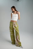 SUMMI SUMMI Womens Linen Pants - Graffiti Butterfly Khaki, WOMENS PANTS, SUMMI SUMMI, Elwood 101