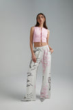 SUMMI SUMMI Womens Linen Pants - Graffiti Butterfly White, WOMENS PANTS, SUMMI SUMMI, Elwood 101