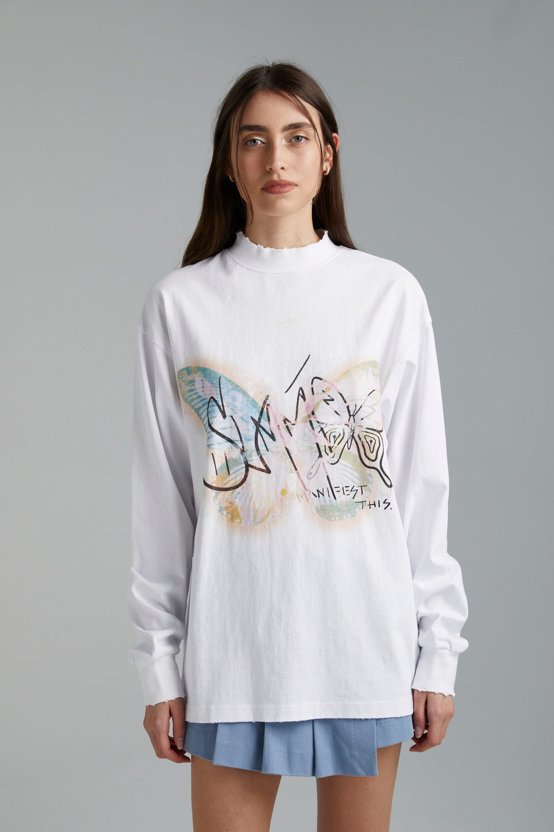SUMMI SUMMI Womens Long Sleeve Band Tee - White, WOMENS TEES & TANKS, SUMMI SUMMI, Elwood 101