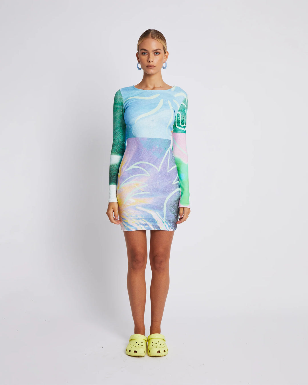 SUMMI SUMMI Womens Long Sleeve Mini Dress - Hypnotic, WOMENS DRESSES, SUMMI SUMMI, Elwood 101