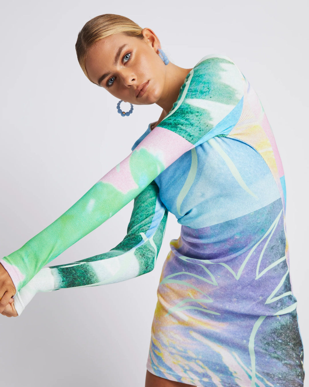 SUMMI SUMMI Womens Long Sleeve Mini Dress - Hypnotic, WOMENS DRESSES, SUMMI SUMMI, Elwood 101