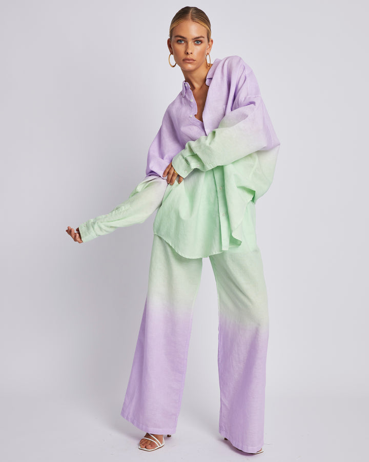 SUMMI SUMMI Womens Long Sleeve Oversized Linen Shirt - Fadey Lady, WOMENS TOPS & SHIRTS, SUMMI SUMMI, Elwood 101