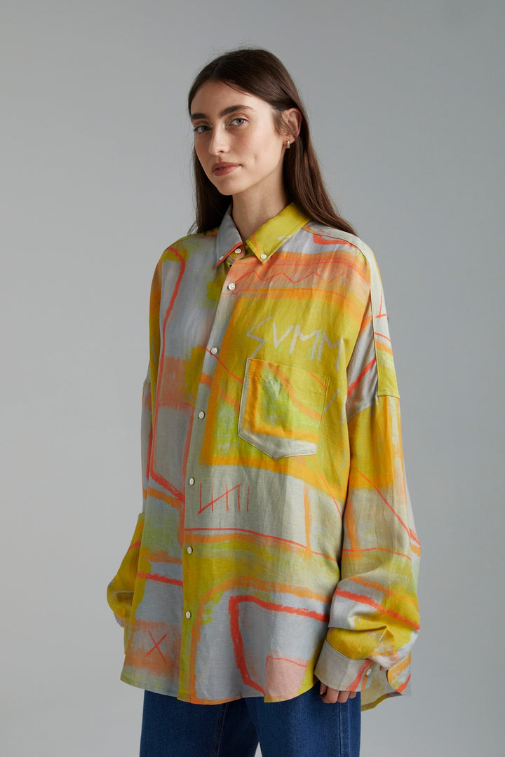 SUMMI SUMMI Womens Oversized Long Sleeve  Shirt - Sigil, WOMENS TOPS & SHIRTS, SUMMI SUMMI, Elwood 101