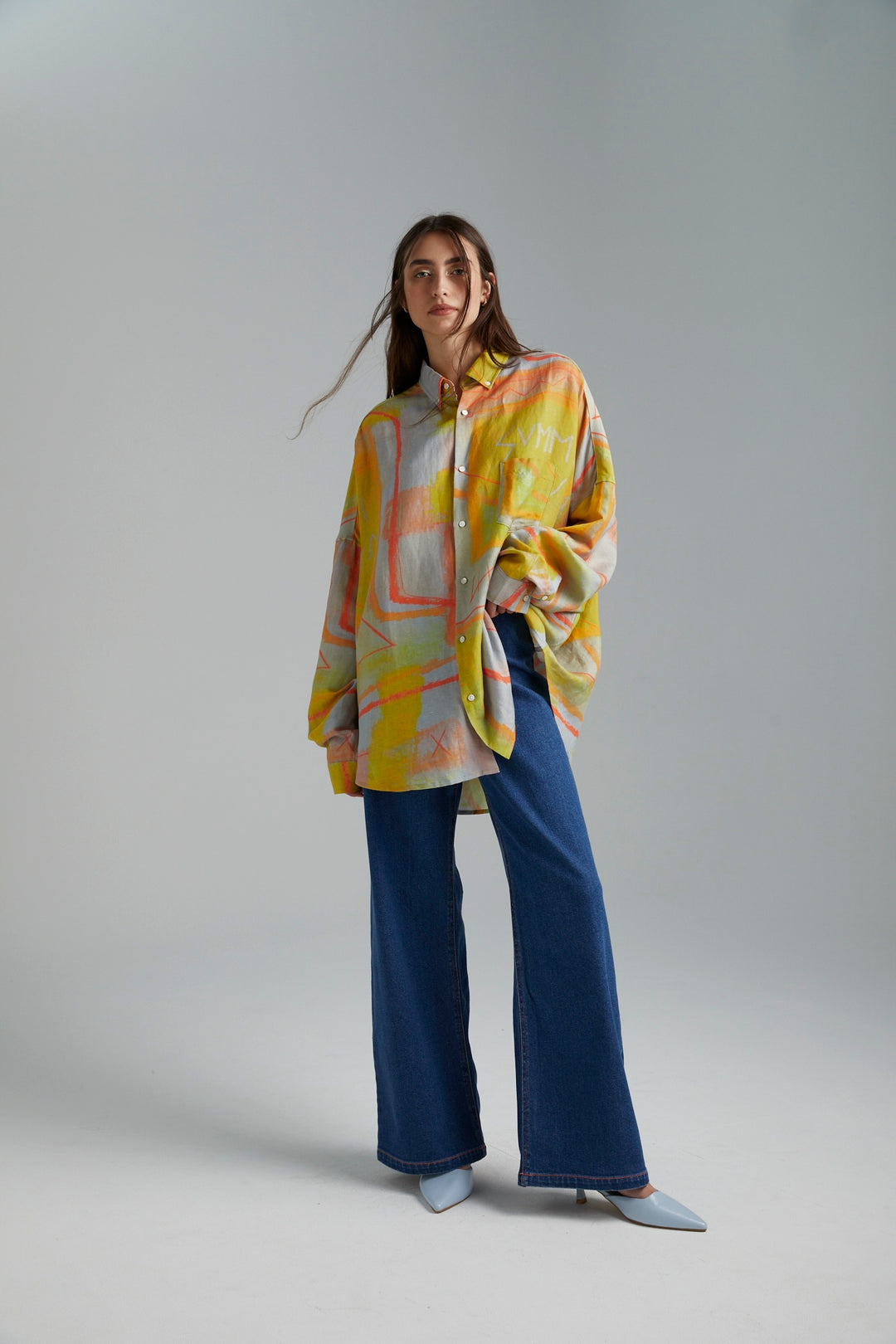 SUMMI SUMMI Womens Oversized Long Sleeve  Shirt - Sigil, WOMENS TOPS & SHIRTS, SUMMI SUMMI, Elwood 101
