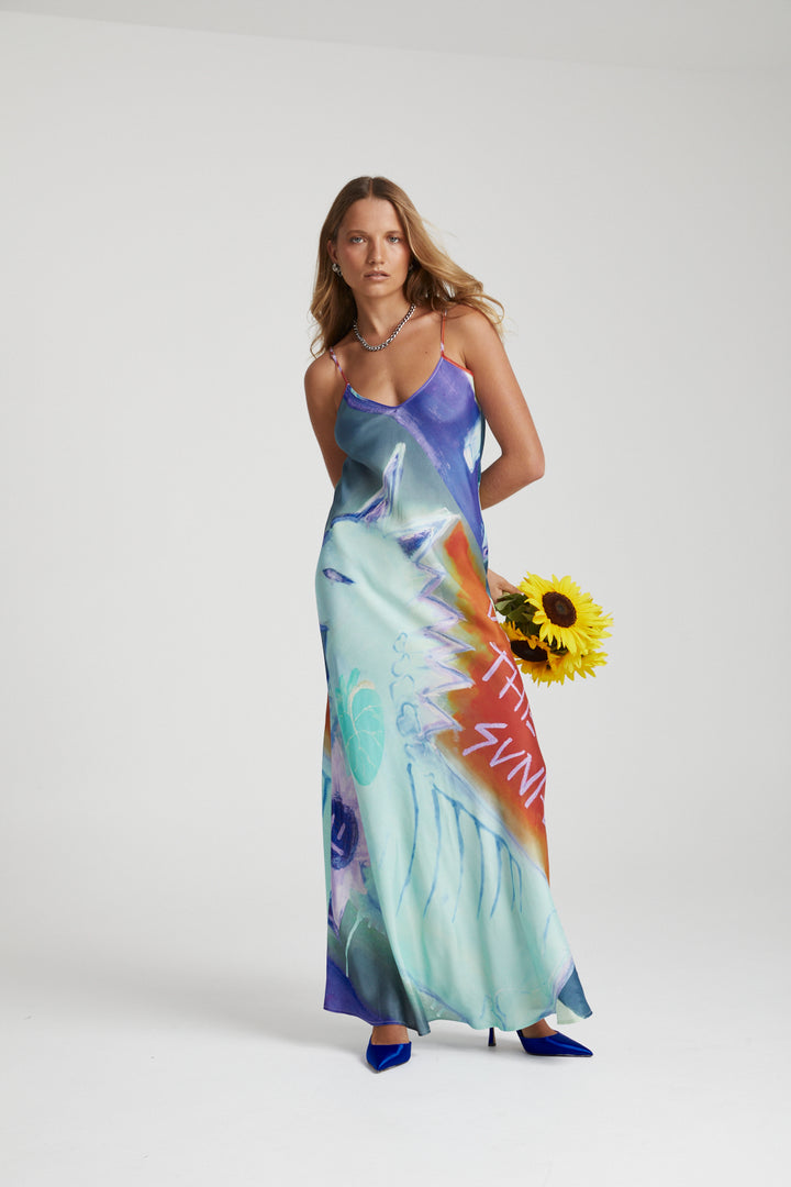 SUMMI SUMMI Womens Siren Dress - Blue Sunflower, WOMENS DRESSES, SUMMI SUMMI, Elwood 101
