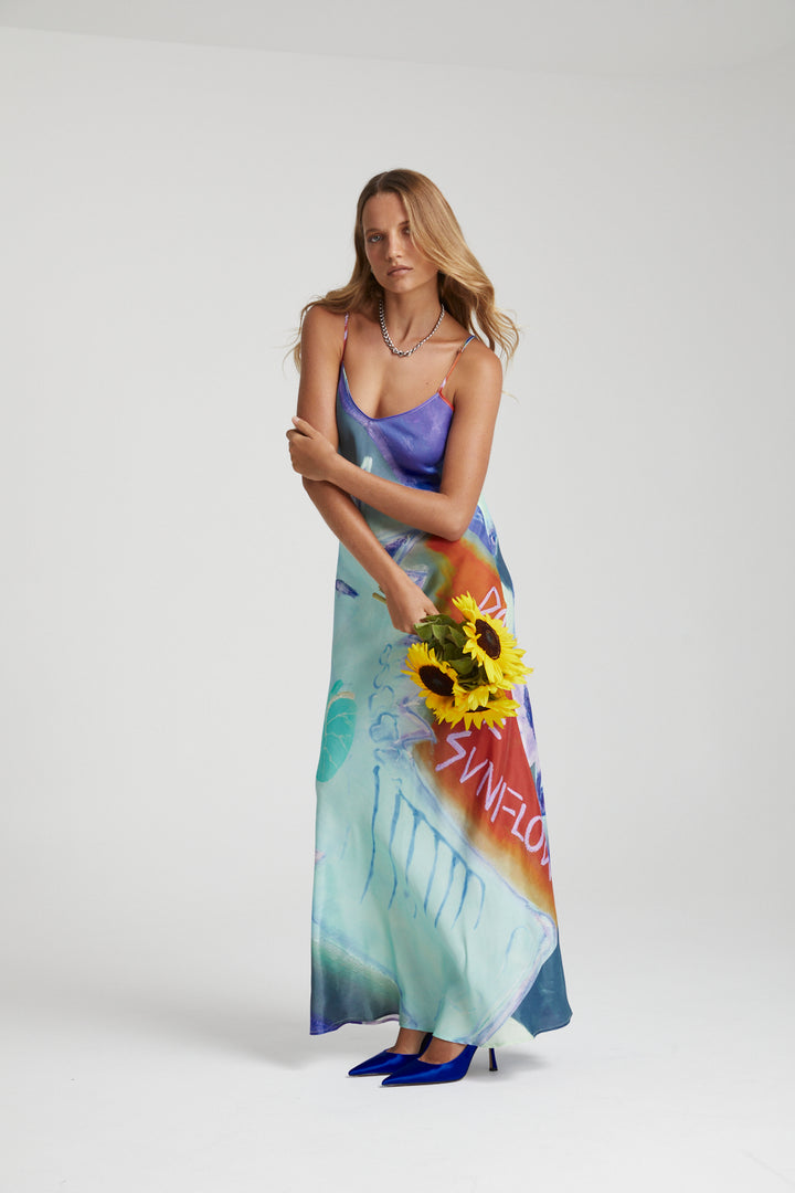 SUMMI SUMMI Womens Siren Dress - Blue Sunflower, WOMENS DRESSES, SUMMI SUMMI, Elwood 101