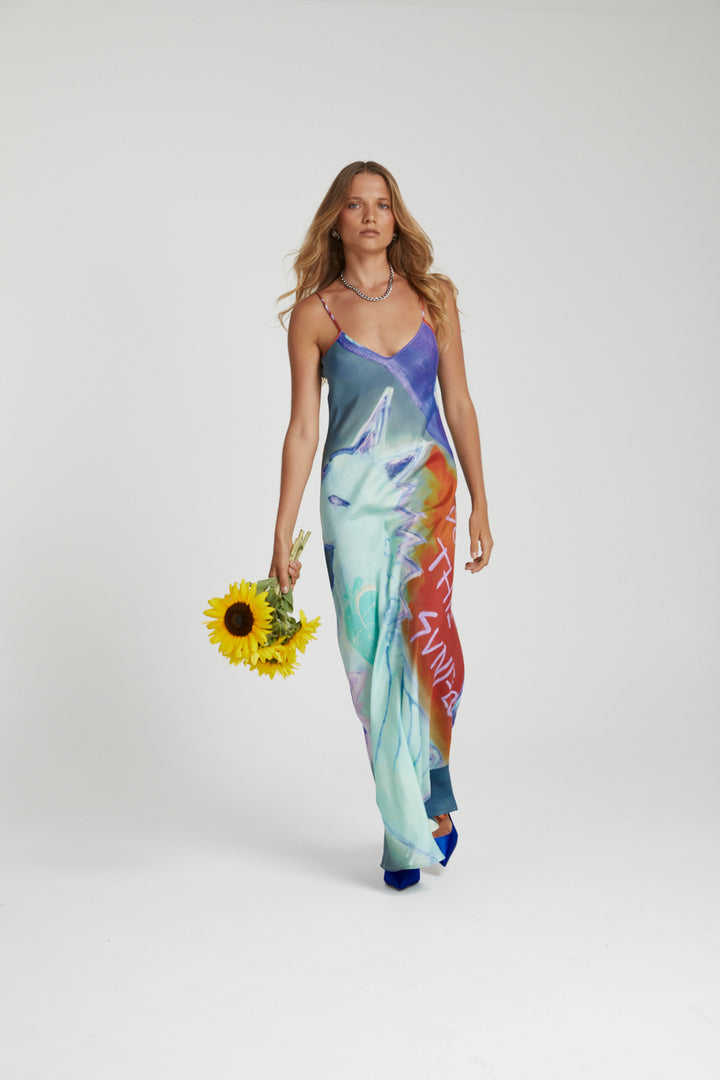 SUMMI SUMMI Womens Siren Dress - Blue Sunflower, WOMENS DRESSES, SUMMI SUMMI, Elwood 101