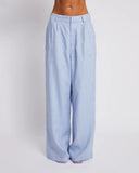 SUMMI SUMMI Womens Wide Leg  Linen Trousers - Alice Blue, WOMENS PANTS, SUMMI SUMMI, Elwood 101