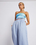 SUMMI SUMMI Womens Wide Leg  Linen Trousers - Alice Blue, WOMENS PANTS, SUMMI SUMMI, Elwood 101